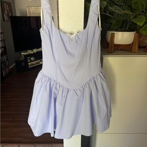 Windsor Light Blue Striped Mini Dress